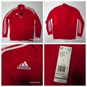 NEW ADIDAS YOUTH BOYS SIZE L RED TIRO 19 SOCCER FUTBOL TRAINING TRACK JACKET